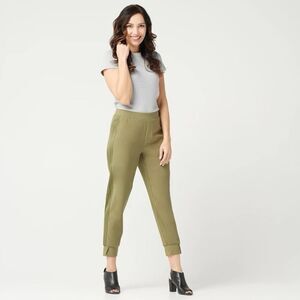 NWOT H by Halston Ankle Pull On Pants with Tuxedo Panel